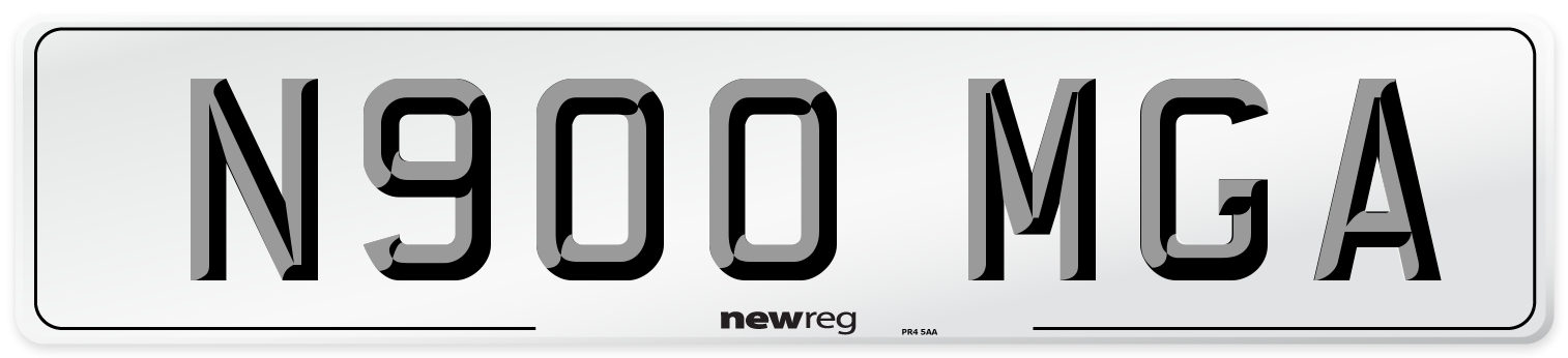 N900 MGA Number Plate from New Reg